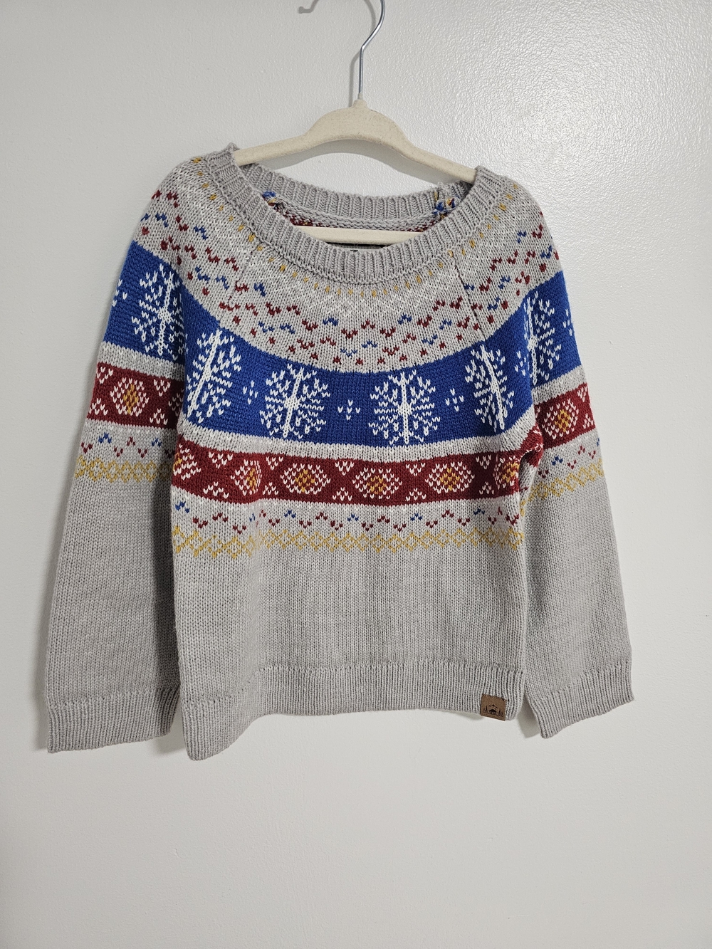 🧸2/20$ NWT Tag Kids Fair Isle Sweater Gray Size 3T Boy Toddler